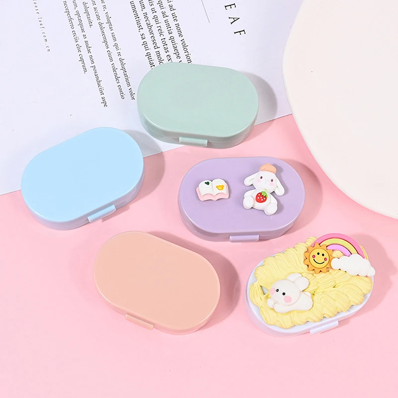 

Cream Color Portable Eye Contacts with Mirror Contact Lens Case Colored Lenses Container Box for Party Travel Set