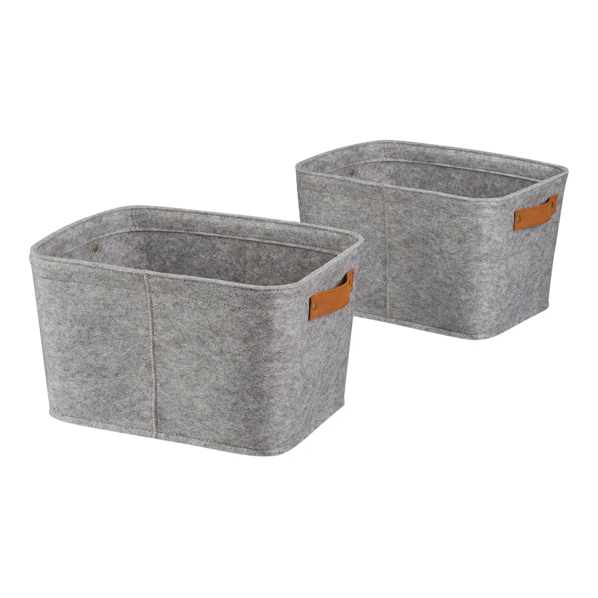 

Small Felt Basket, Light Grey, Set of 2 Storage Baskets Storage Basket