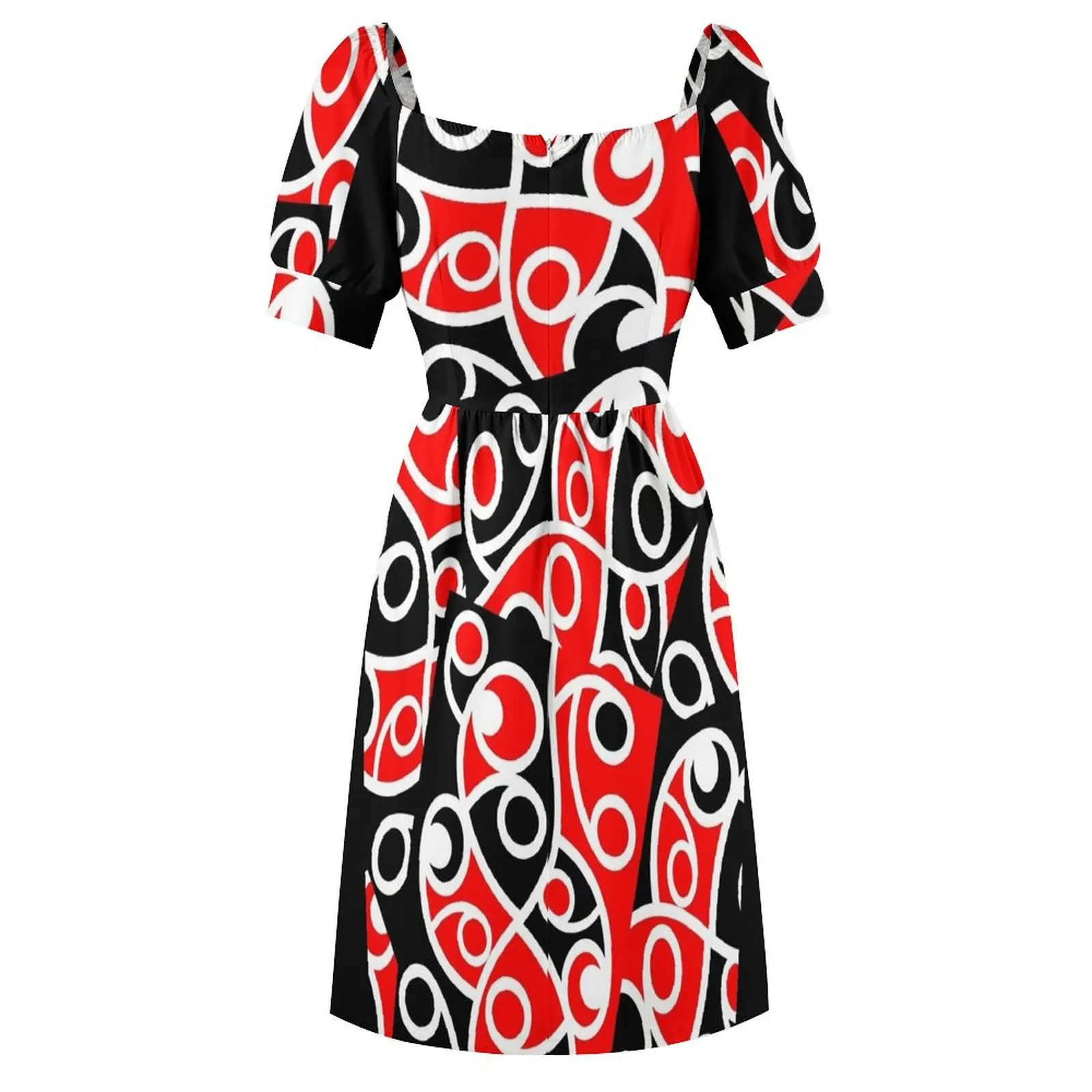 Платье Maori Kowhaihai с многослойным узором и короткими рукавами повседневные платья