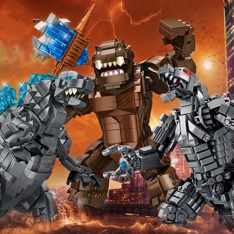 Creative Expert Ideas Monster Mecha Mechanical Godzilla Bricks Moc Model Building Blocks Bricks Movie Action Figrues Toys
