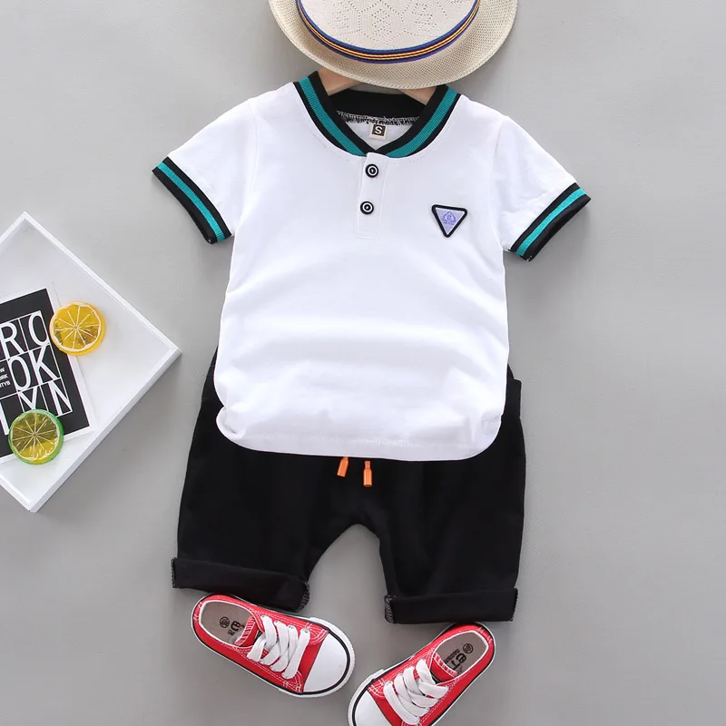 

Summer Cotton baby boys Short-sleeved Suits Fashion toddlers girls Polo Clothing suits Casual