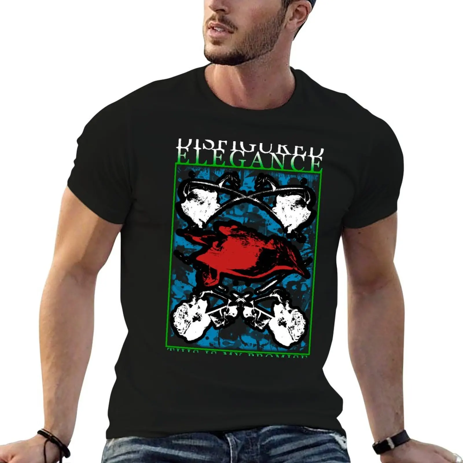 Фото Футболка Disfigured Elegance Unoffical с модным принтом и короткими рукавами №1