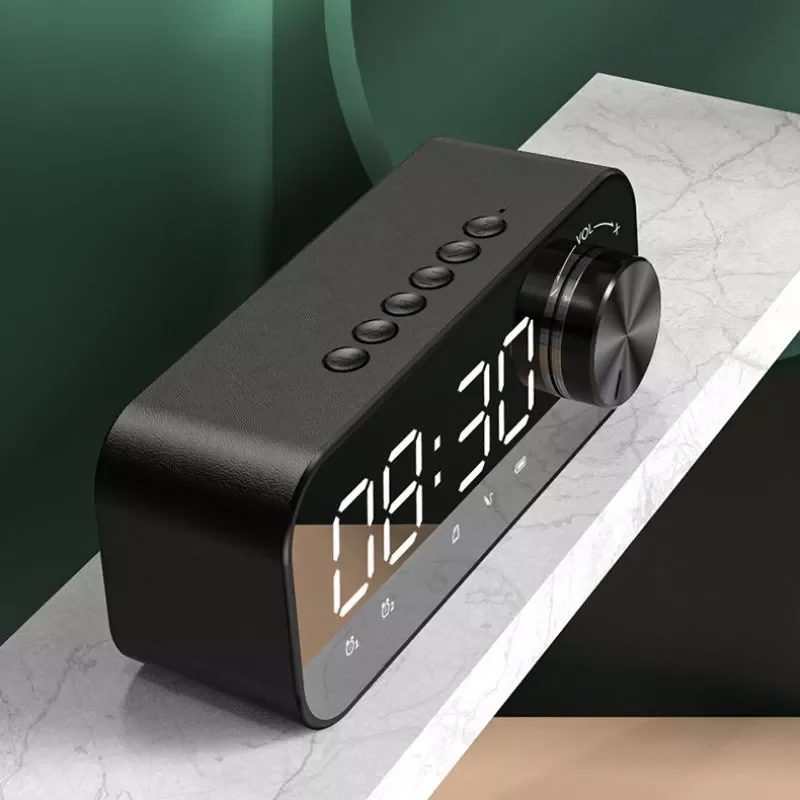 

Mini ClockMini Speaker Bluetooth-compatible Speaker Subwoofer Portable Home Alarm Clock Desktop Speaker