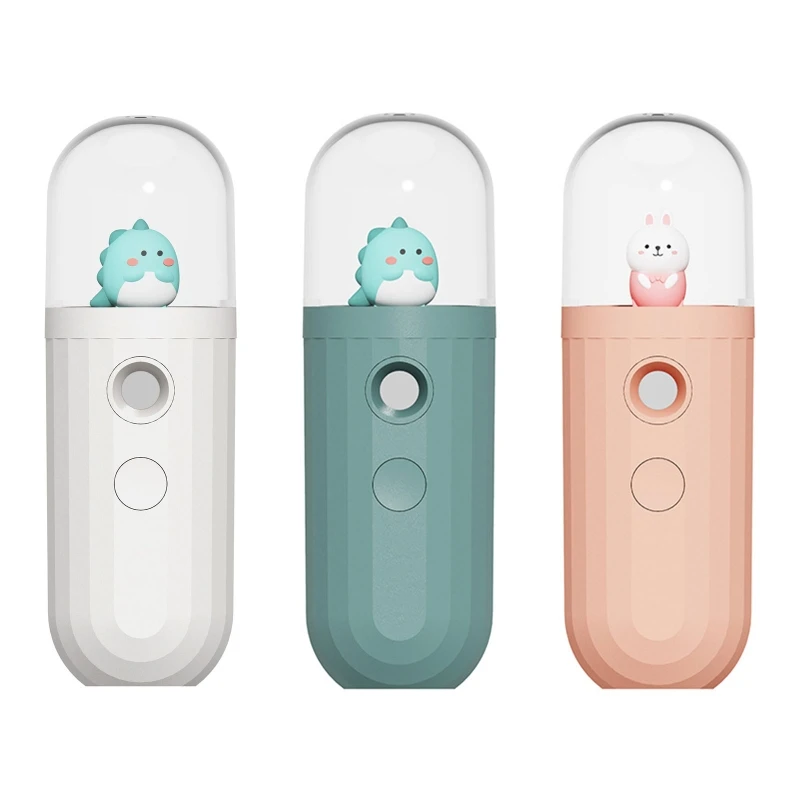 

Lovely Portable Mini Humidifier 20ml Small Cool Mist Facial Mister for Business Travel Super Quiet for Home Office New Dropship