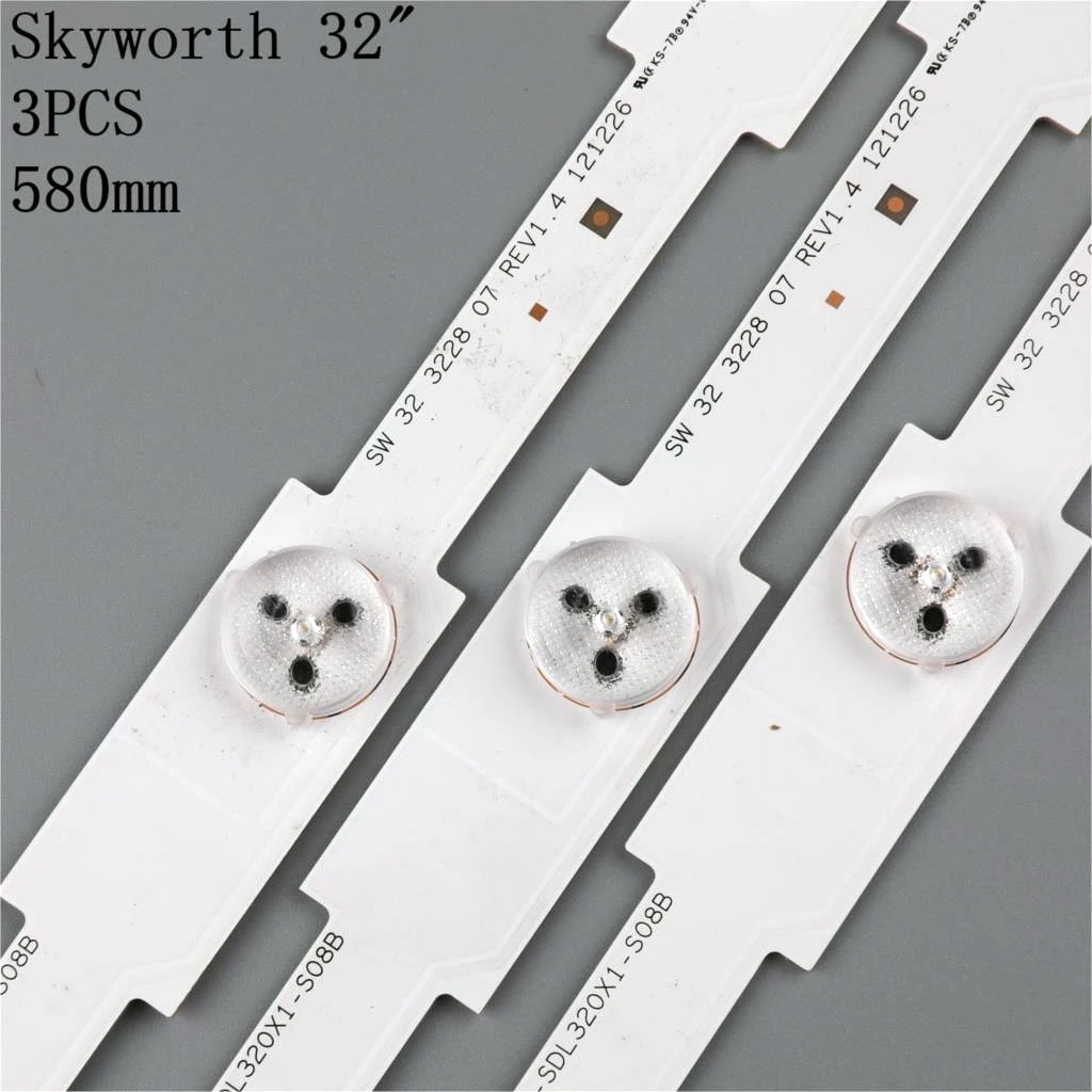 

LED Strips Backlight Lamps SW 32 3228 07 Rev1.4 LBUA-SDL320X1-S08B for Sky worth 32E350E 32E306C 32E320W 3pcs 58cm