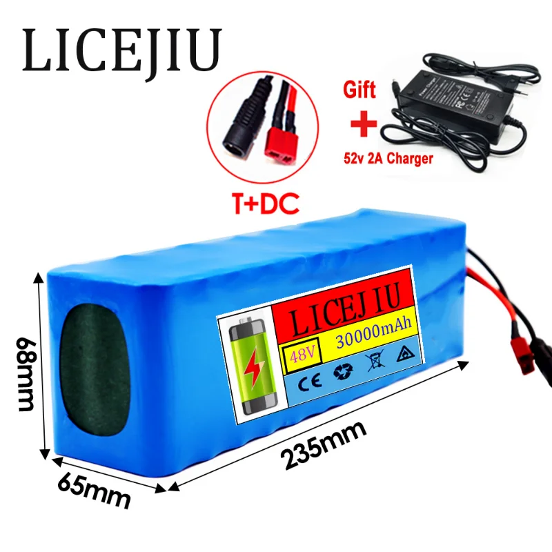 

48V 13 s3p18650 battery pack is suitable for electric motorcycle charging battery with BMS 54.6V charger T+DC plug optional