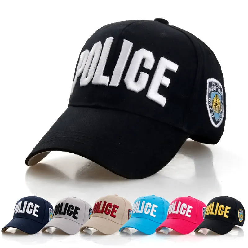 

High Quality Police Cap Unisex Hat Baseball Cap Men Snapback Hats Adjustable Snapbacks For Adult 7 Colors