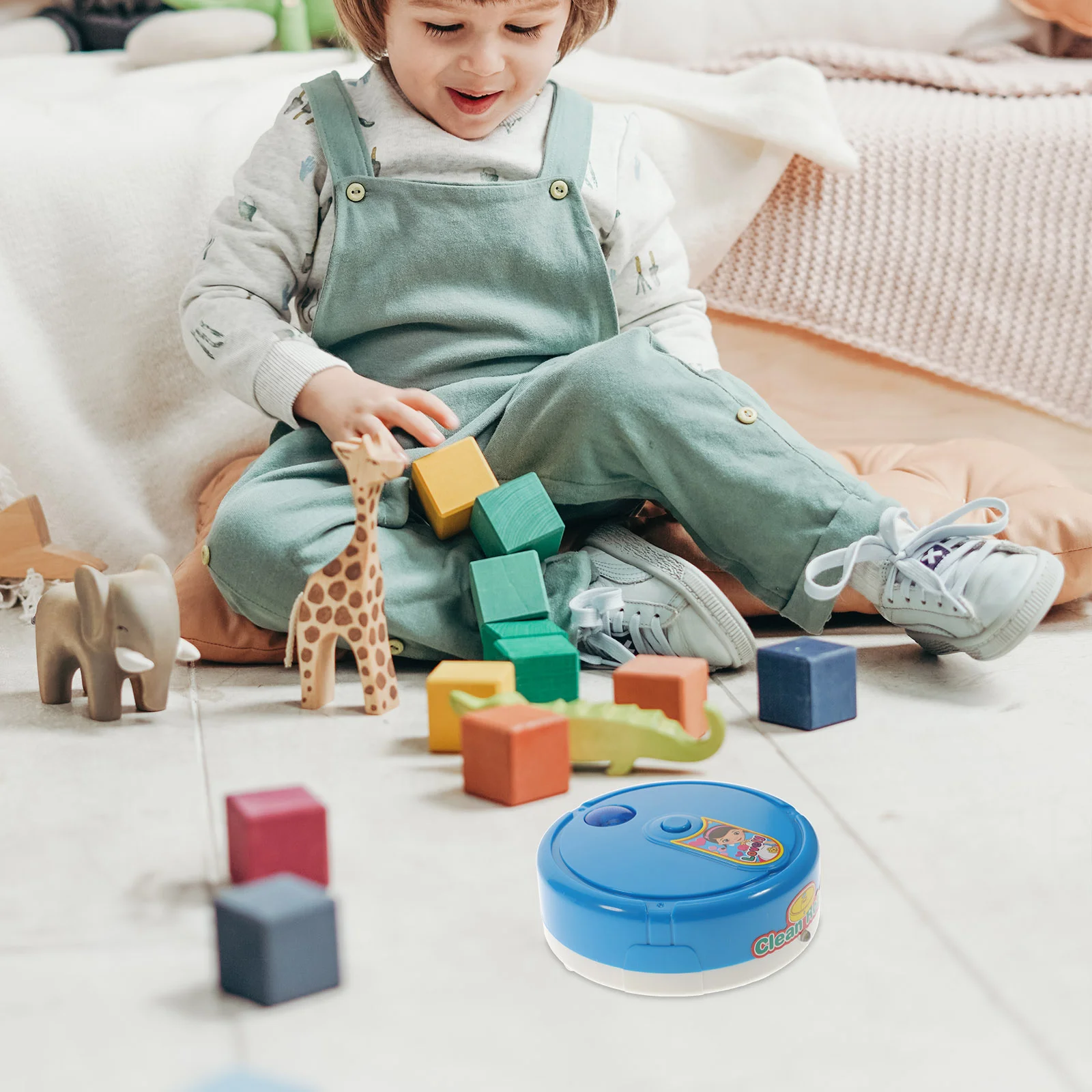 Мини-пылесос имитация подметального робота игрушка прекрасная уборка синие