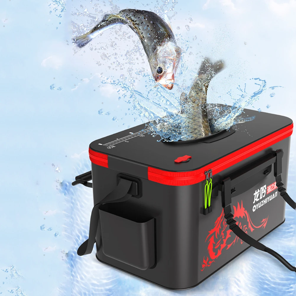 

Foldable Fishing Bucket Portable Fishing Bag Live Fish Box Camping Water Container Pan Basin Fishing Gear Tackle Storage Bag