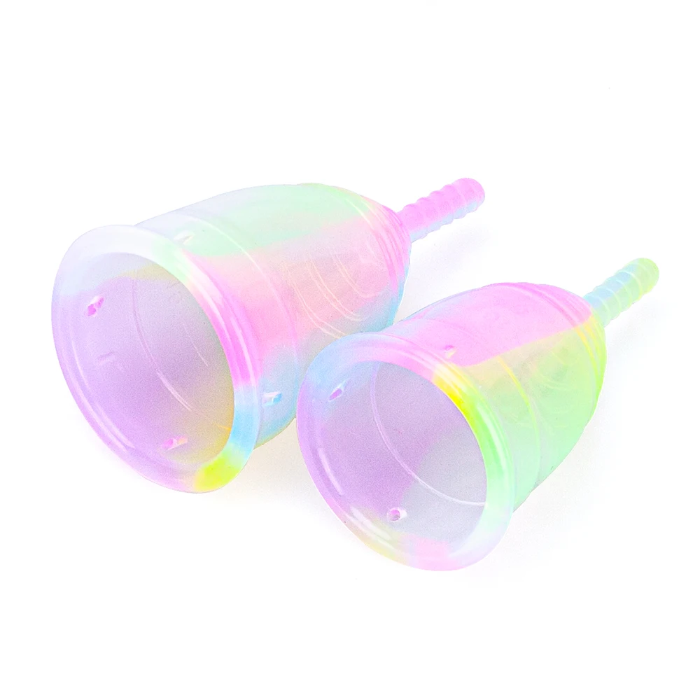 

1/2PCS Colorful Menstrual Cup Medical Grade Silicone Menstrual Cup Feminine Hygiene Copa Menstrual Lady Cup Period Cup For Women