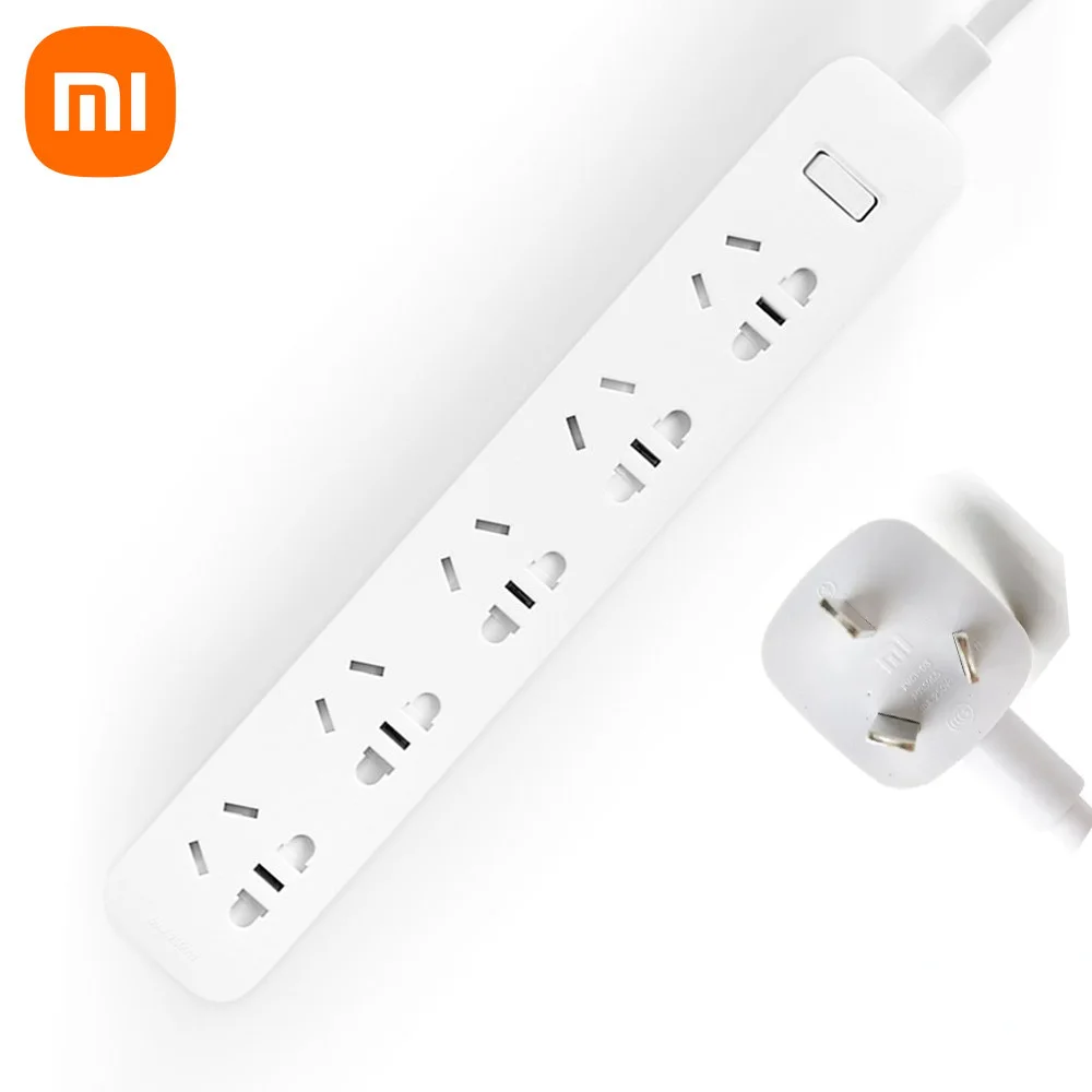 

Оригинальный удлинитель питания Xiaomi с заземлением, защита от перенапряжения, 5 розеток, с плоской вилкой, удлинитель, удлинитель, 220 В