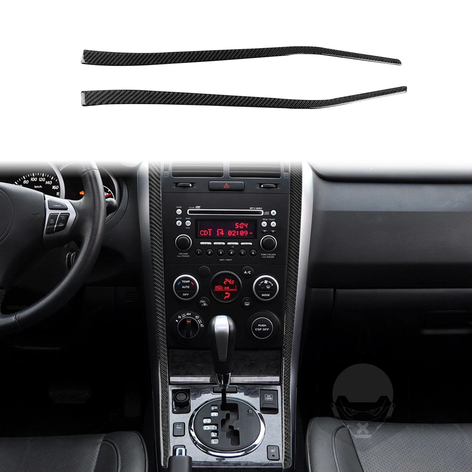 Фото Для Suzuki Grand Vitara 2006-2013: накладка на панель центральной консоли и боковую панель переключения передач, из настоящего карбона, аксессуары для интерьера, наклейки №5