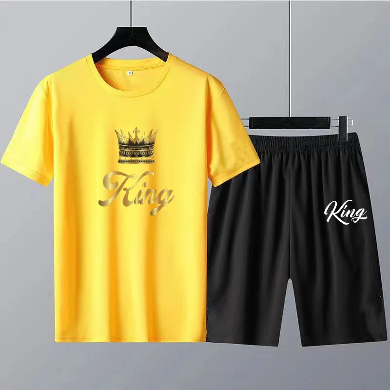 Summer Men Sets Tracksuit With Graphic Printed Shorts Women  Clothing With Shirt Short Sleeve Teeshirt Cotton Oversized Tees Set