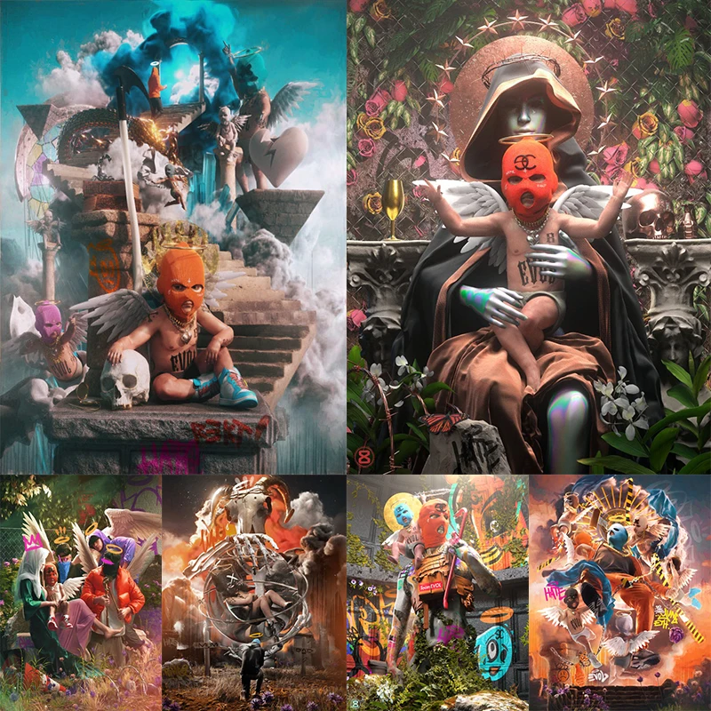 

Художественные плакаты и принты в маске, настенные украшения для всей семьи крисса Беллини в гостиной, Детские Рождественские подарки на де...