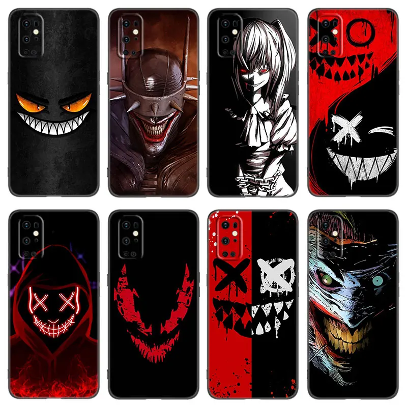 Deadly Evil Smile Phone Case For OnePlus 7 7T 8 9 10 Pro 8T 9RT 10T 10R ACE Nord 2T CE2 Lite N10 N100 N20 N200 5G Black Cover