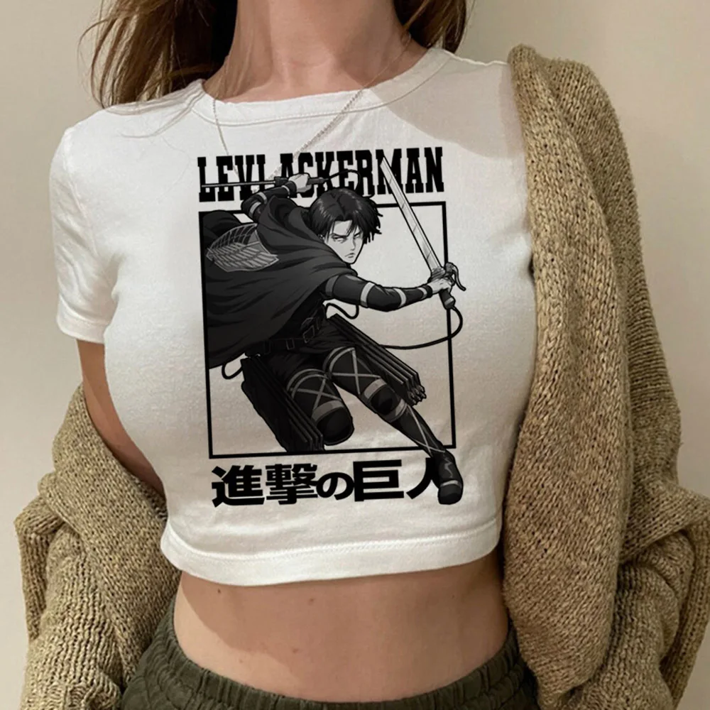 Shingeki No Kyojin укороченный топ babydoll винтажные милые летние кокетки gyaru уличная одежда