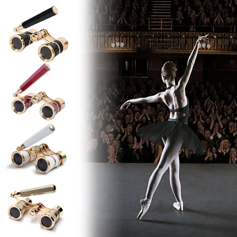 

Vintage Binoculars Telescope Opera Theater Glasses With Glass Handle Hose Telescope Girls Racing Women Retractable A8G5
