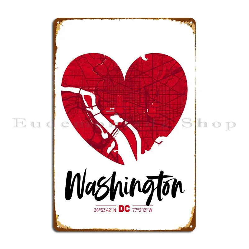 

Карта города Вашингтон дизайн металлический знак плакат кинотеатр Паб Бар пещера печатная гостиная жестяной плакат