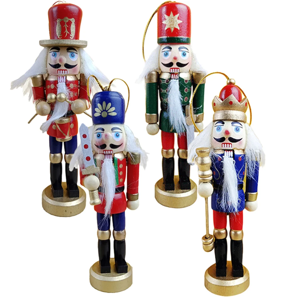 

Nutcracker Christmas Decor Soldier Tree Hanging Nutcrackers Ornamentsfigures Wooden Statues Decorations Holiday Figurine Shelf