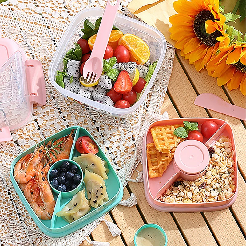 2-слойные миски для салата с ножом и вилкой 1300/1600 мл контейнер ланча стандартные