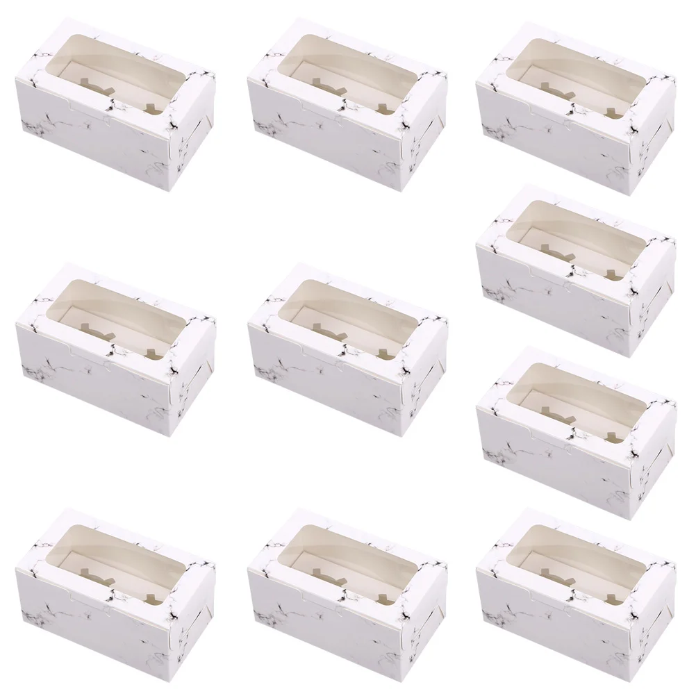 

Cupcake Box Boxes Window Bakery Muffin Paper Containers Take Container Pastry Holder Individual Cake Storage Packaging Carriers