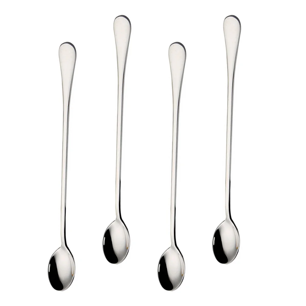 

4Pcs Tasting Spoon Stainless Steel Spoon Kitchen Taste Spoon Serving Spoons Ice Tea Spoon Cocktail Stirring Spoons