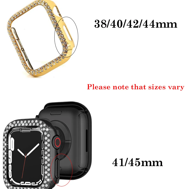 Women Diamond Cover Protector for Apple Watch Case 8 7 6 SE 5 3 40mm 44mm Slim Lady Sport Case IWatch Series 41mm 45mm 38mm 42mm