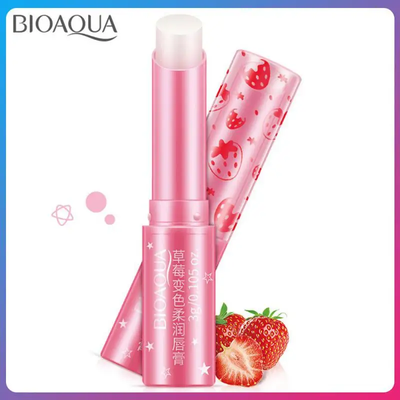 

New Lipstick Strawberry Change Color Moisturizing Lip Balm Lips Care Cosmetics Reduce Lipstick Firming Lip Color Hydrating TSLM1