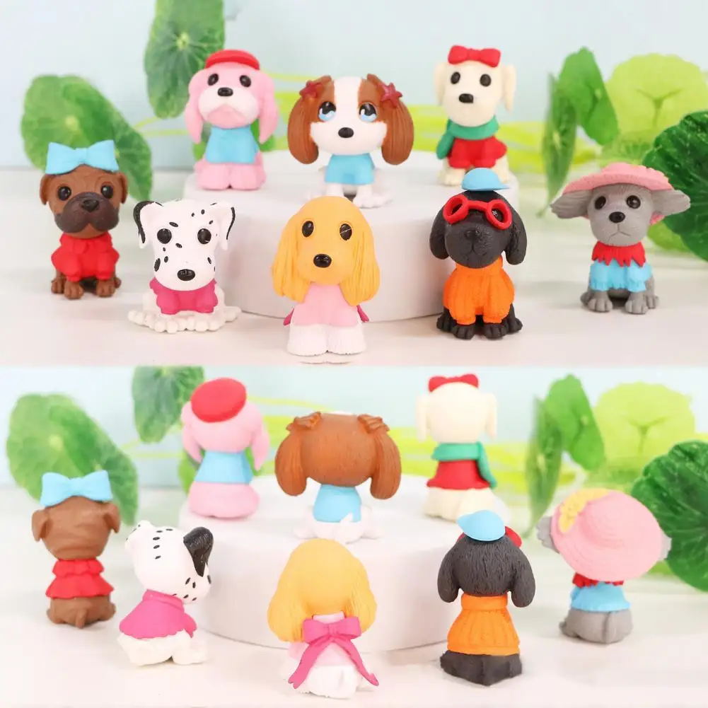 

Birthday Gift 8Pcs Durable Realistic Small Dog Figures Toy PVC Mini Dog Model Exquisite Craftsmanship for School