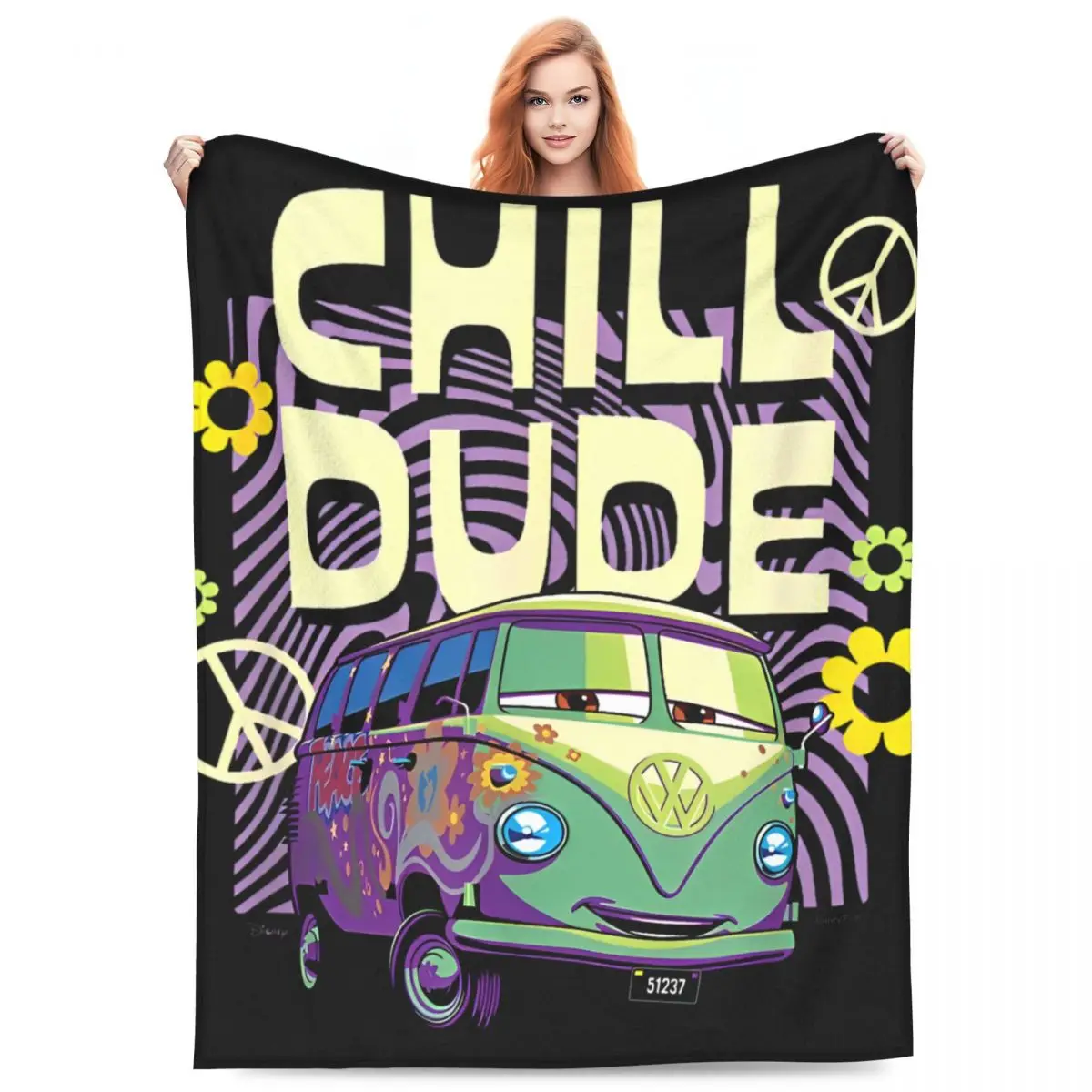 Супер мягкие одеяла для путешествий и офиса McQueen Cars Filmore Chill Dude фланелевое