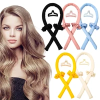 2022 heatless curling rod headband curls ribbon hair rollers sleeping scrunchies hair accessories diy hair styling tool knitting