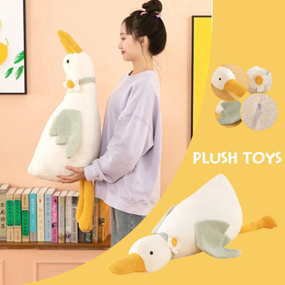 

Гусиная игрушка с аниме-персонажем, мягкая милая детская подушка для сна, 90 см, удобная плюшевая игрушка-фигурка для детей, девушек
