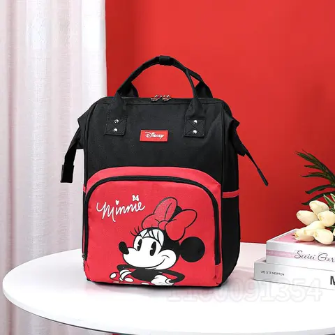 Оригинальная новая сумка для подгузников Disney с Микки и Минни, рюкзак, роскошная брендовая сумка для детских подгузников, вместительная Водонепроницаемая мультяшная Детская сумка