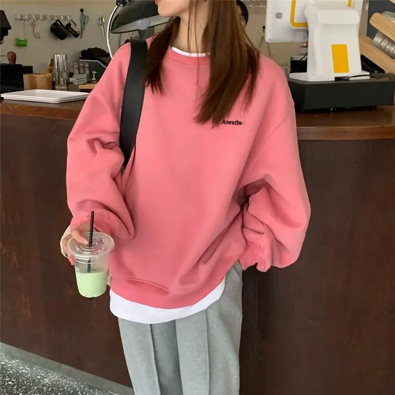 

Women's Pullovers Oversize Sweatshirt 2023 Spring Women's Clothing Korean Fashion Letter Long Sleeve Hoodie Shirt Y2k Tops Coats