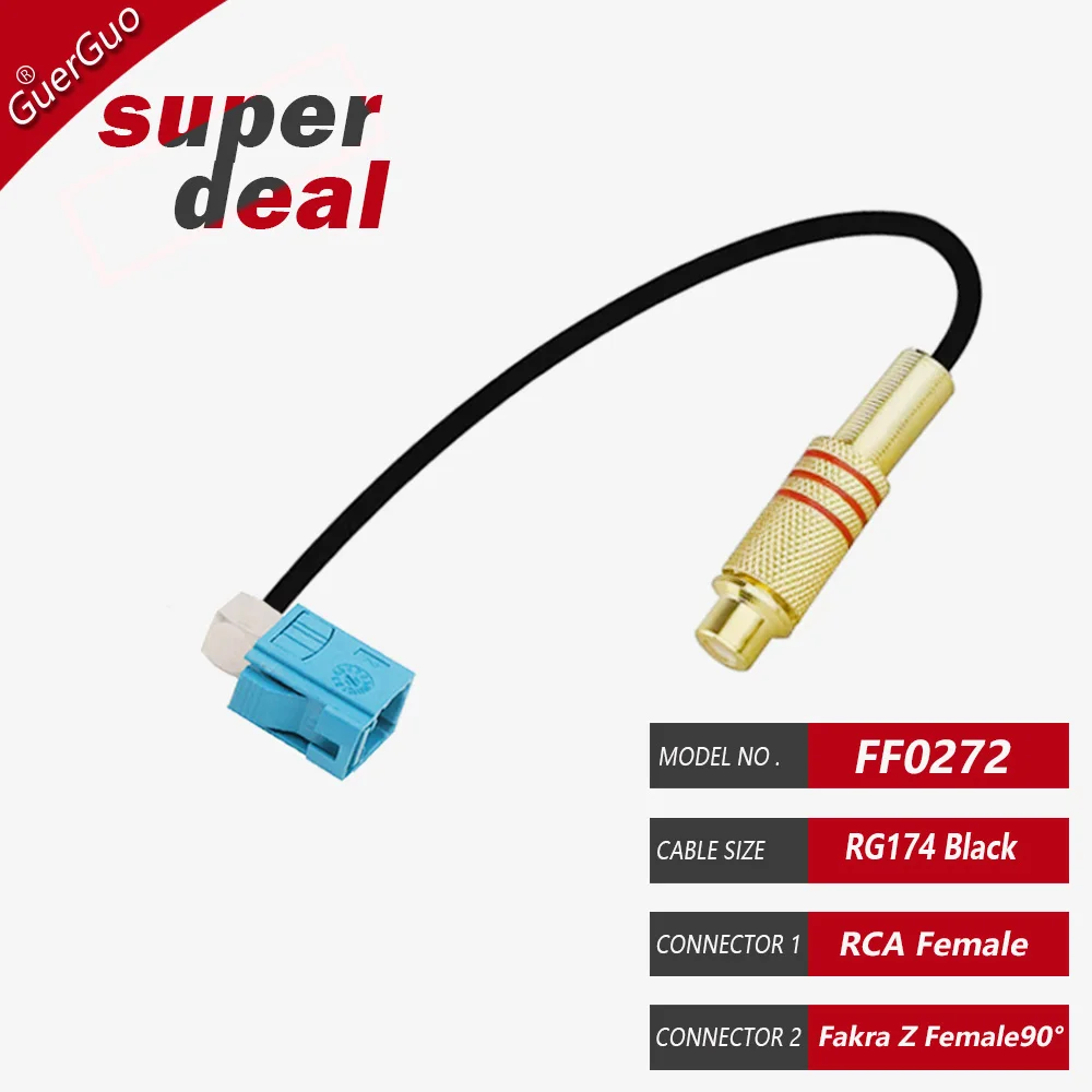 Адаптер видеокабеля Fakra Z RCA GuerGuo