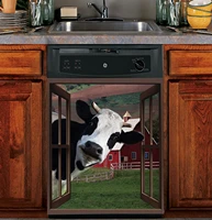 kitchen dishwasher magnet sticker farm cow decor magnetic cover stickers home dishwashers decorative animal wallpaper for refrig