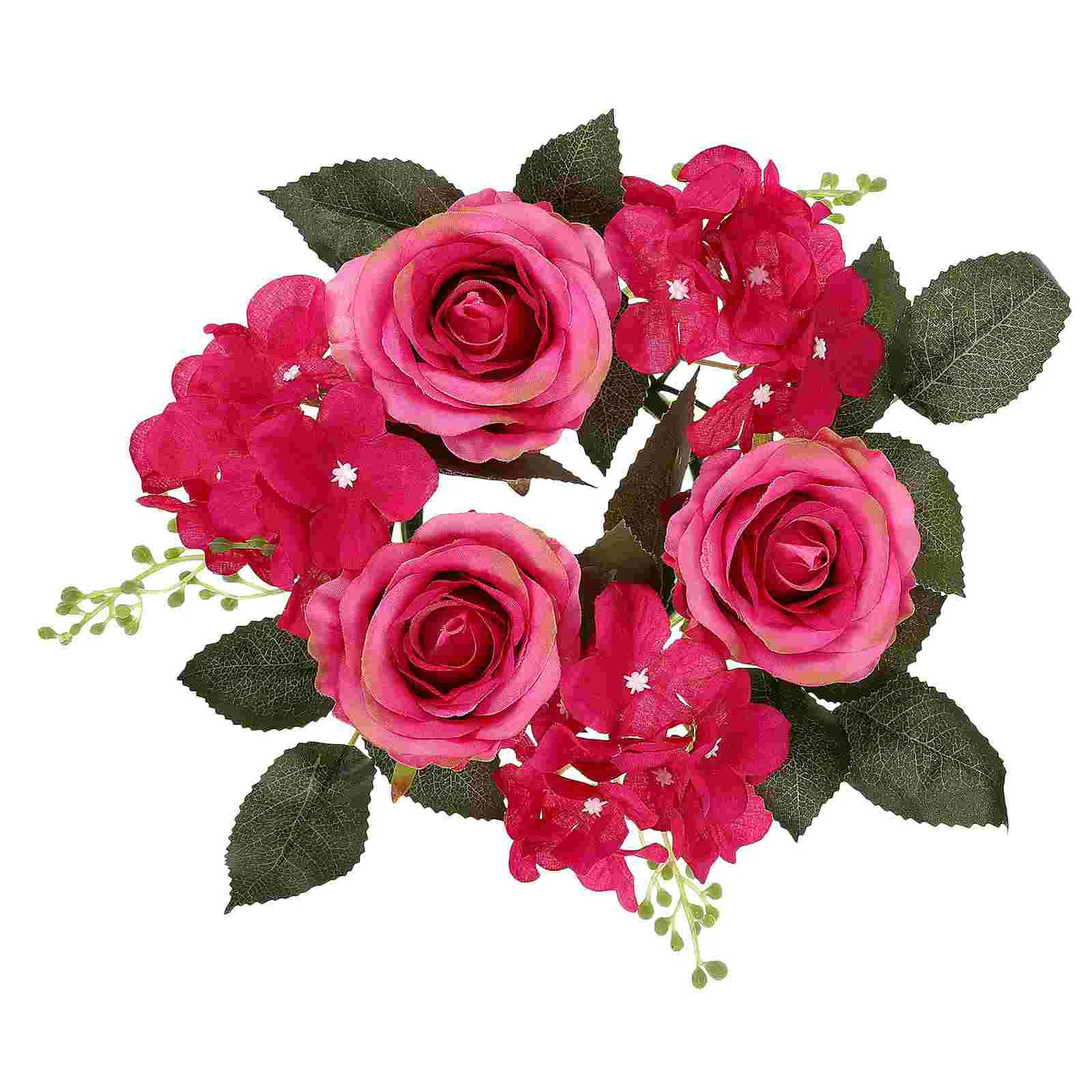 

Artificial Flowers Spring Door Decor Wreaths for Front Door Floral Wreath Fake Rose Table Wreath