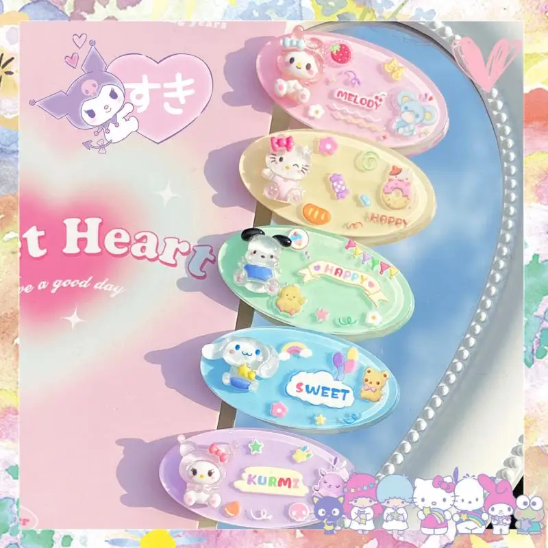 

Sanrioed Hairpins Relief Kawaii Bangs Clips Hairs Ornaments Summer Spring Anime My Melody Pochacco Cinnamoroll Kids Girls Gifts