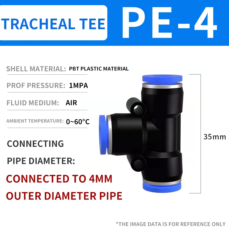 

Пневматические соединители PE 4 мм 6 мм 8 мм 10 12 мм, быстросъемный скользящий тройник с тройником, 3-ходовой пластиковый соединитель для труб и шлангов с водой