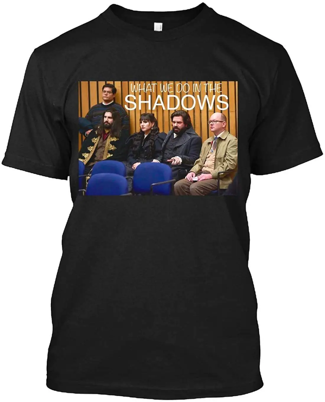 Футболка унисекс с принтом вампиров как мы делаем в тени |