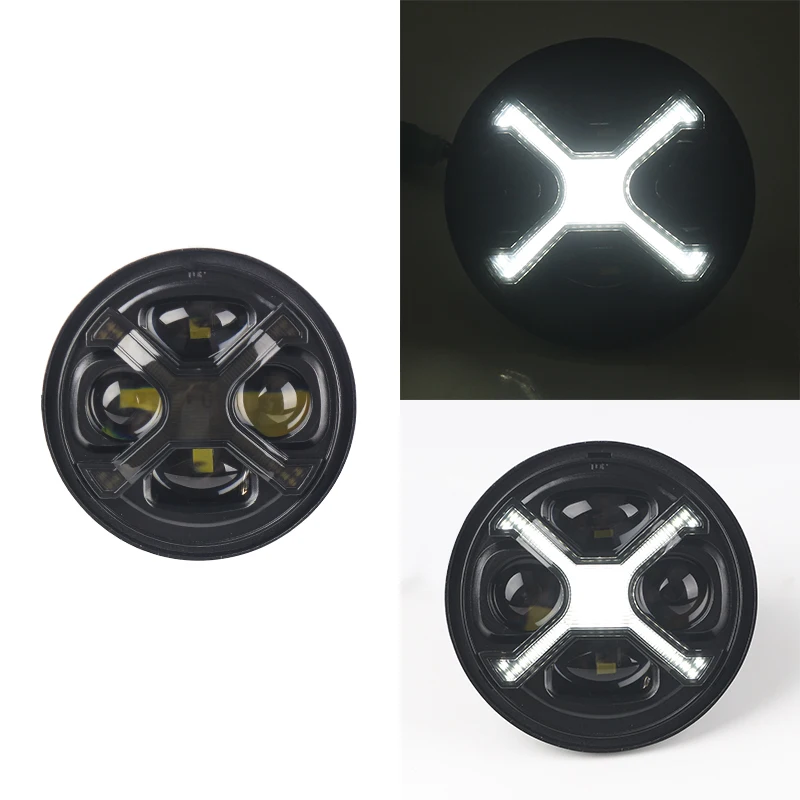 

Фара X-Style LED 5.75 дюйма с янтарными ДХО для Benda Napoleon 450, прямая замена без повреждений