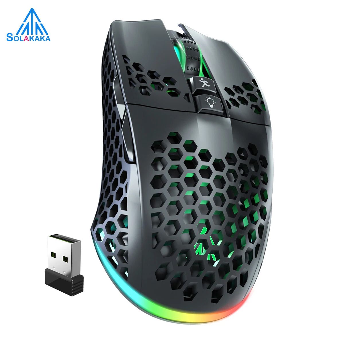 SOLAKAKA SM600 Bluetooth 5.0 Wireless Mouse 2.4G DPI 3200 Gaming Mouse RGB Mouse for Laptop Office Gaming Desktop