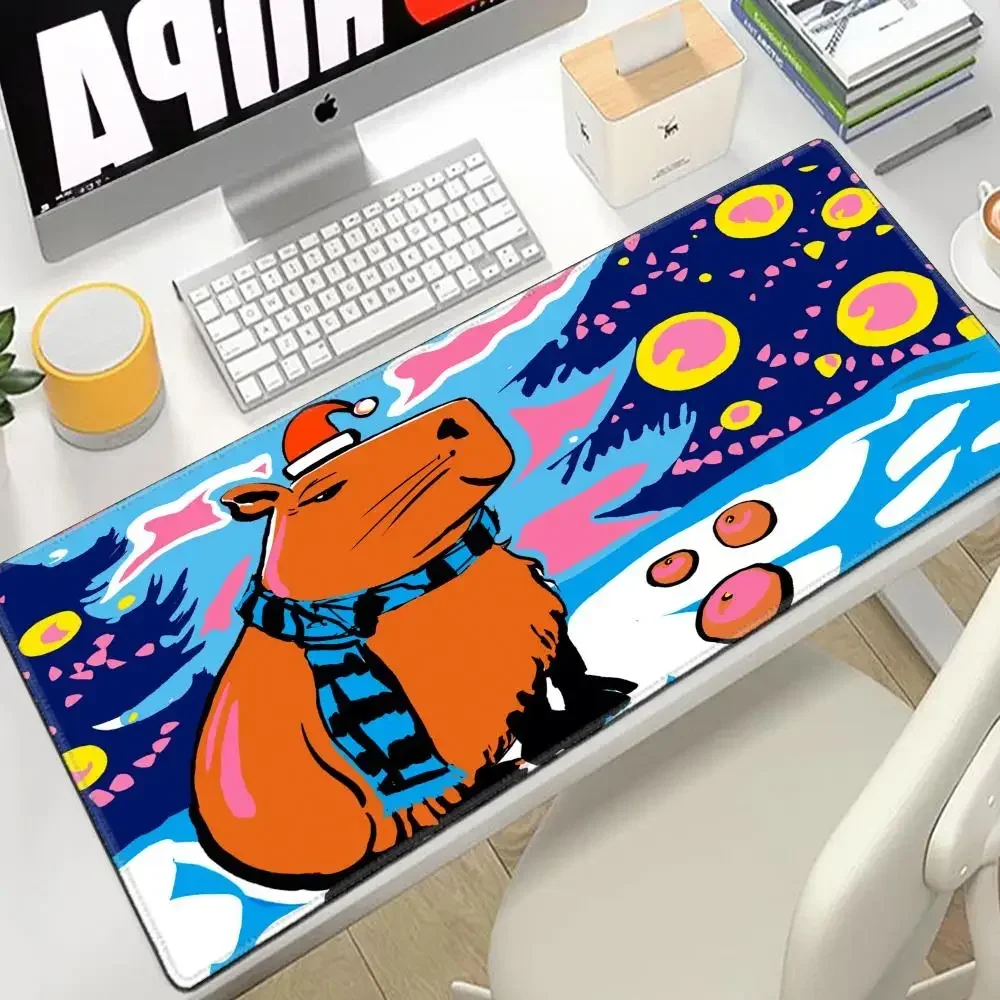 Hot Sell Capybara Mouse Pad XXL Cartoon Lockedge Large Gaming Computer Gamer Keyboard Mat Desk Mousepad PC Rug