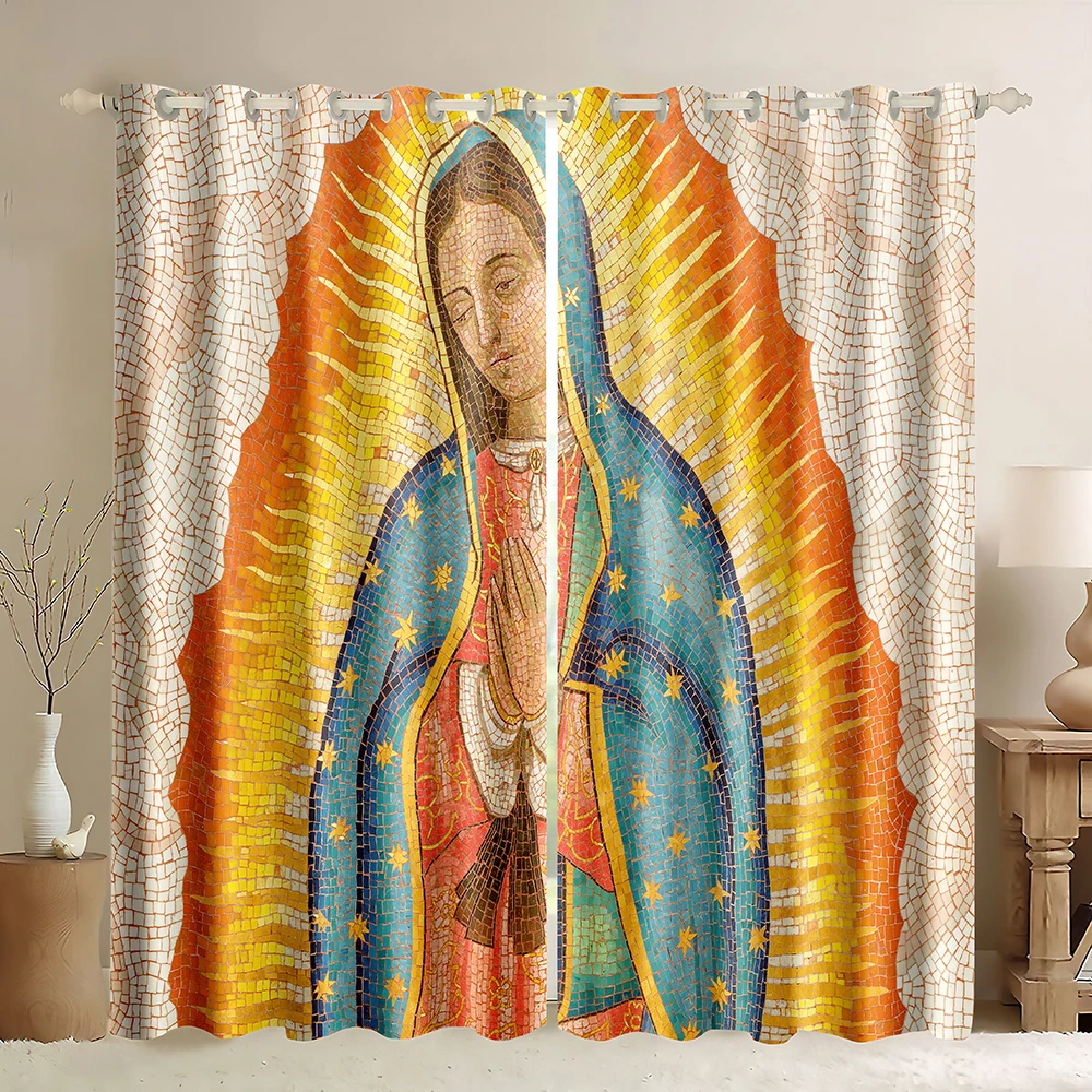 Плотные шторы Девы Марии Богоматери Гваделупской Мексиканская Святая Дева Мария