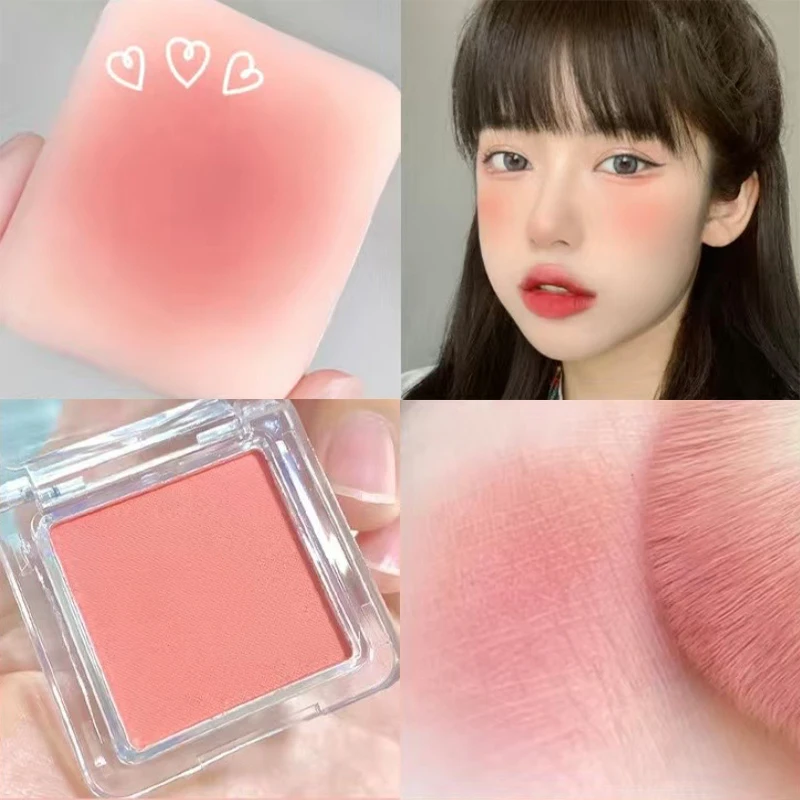 

4 Colors Monochrome Blush Palette Mineral Powder Peach Red Rouge Lasting Beauty Natural Cream Cheek Tint Orange Blush Cosmetics
