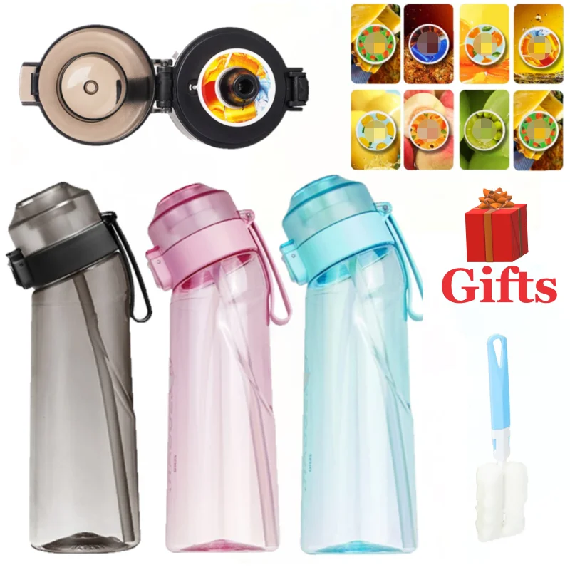 7Pcs 650ML Air Flavored Water Bottle Scent Up Water Cup Sports Water bottle 0 Sugar Joy Fit Health Waterfles Met Smaakjes Cups