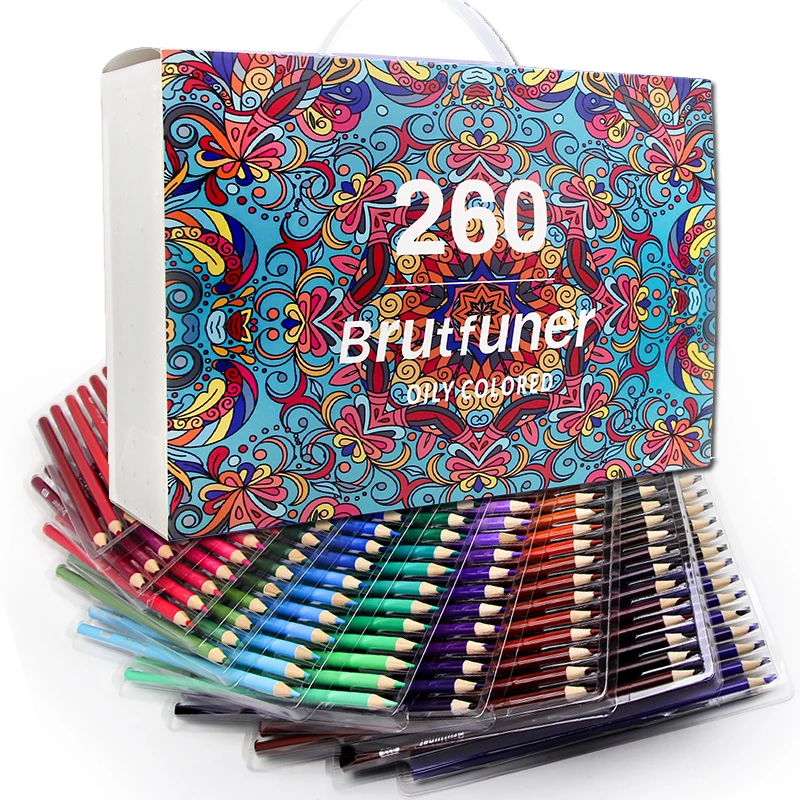 

Brutfuner 260 Color Professional Wood Oil Colored Pencils Student Lapis De Cor Drawing Pencil Set For School Art Supplies
