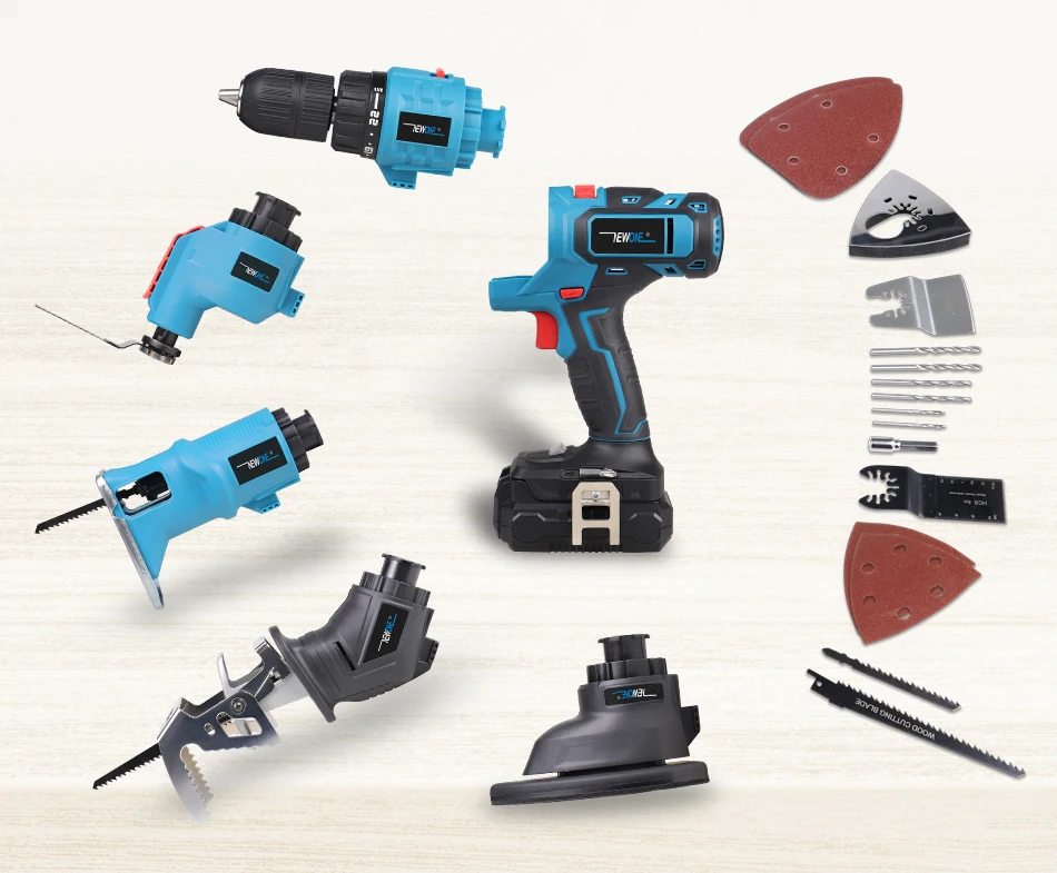 

New arrivals 20V Electric Drill Jigsaw Sander Reciprocating Saw Oscillating Tool Combo Kit