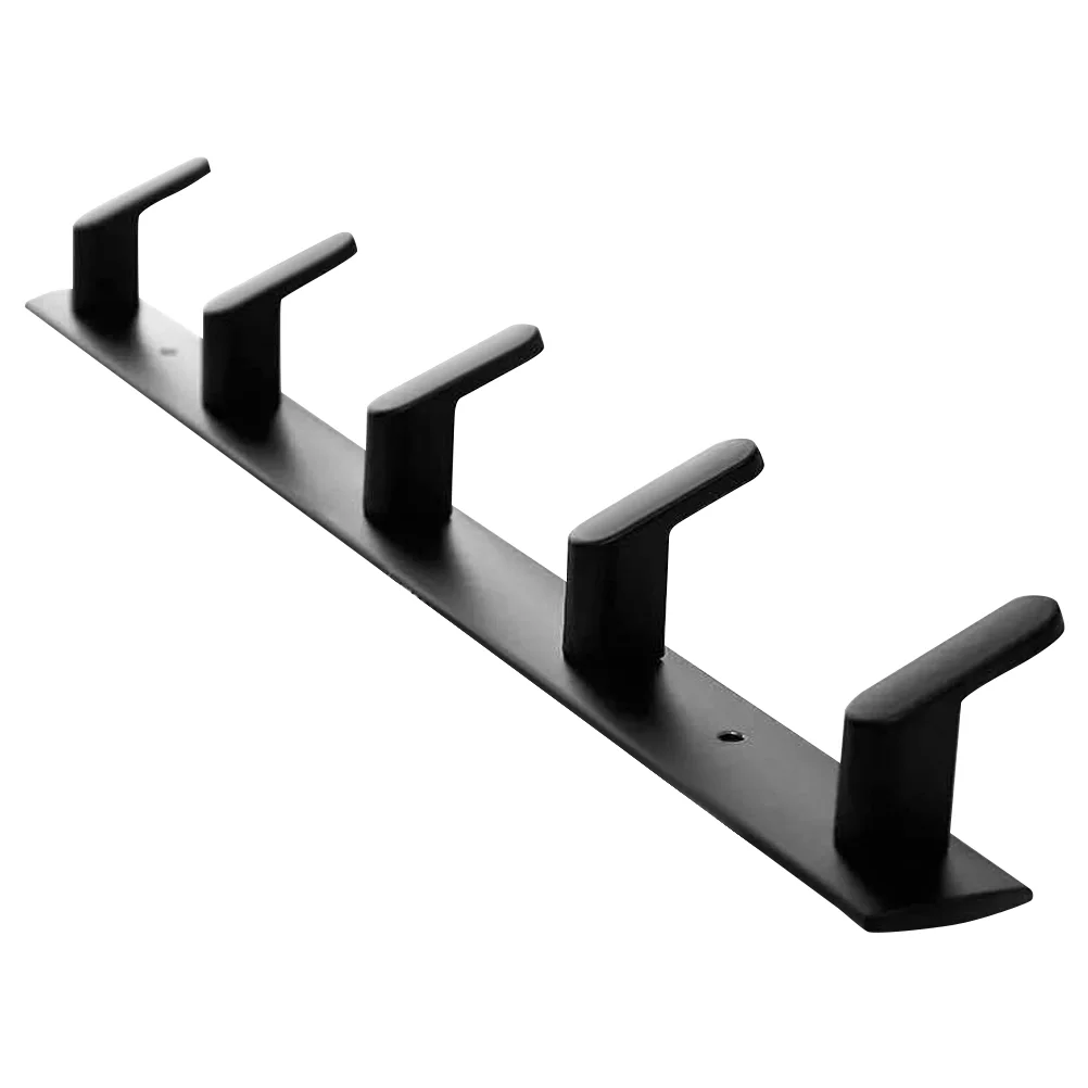

Wall-Mounted Row Hook Household Clothing Hanger Bathroom Wall Hook (Black)