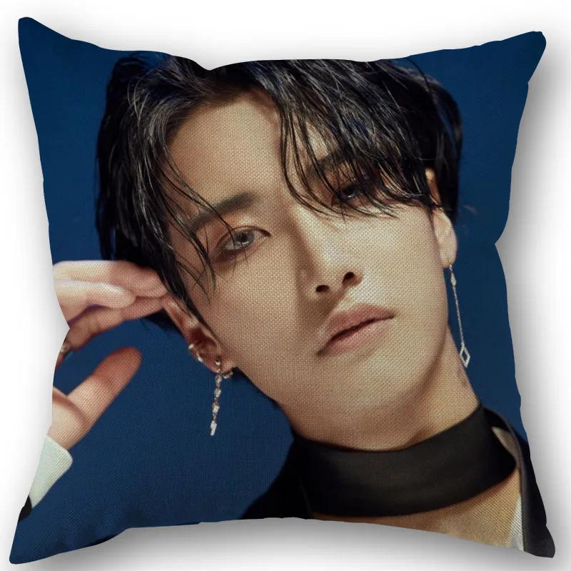 

KPOP Ateez Seonghwa Pillowcase High Quality Home Textile Cotton Linen Fabric 45x45cm One Side Decoration Pillow Cover New 0110